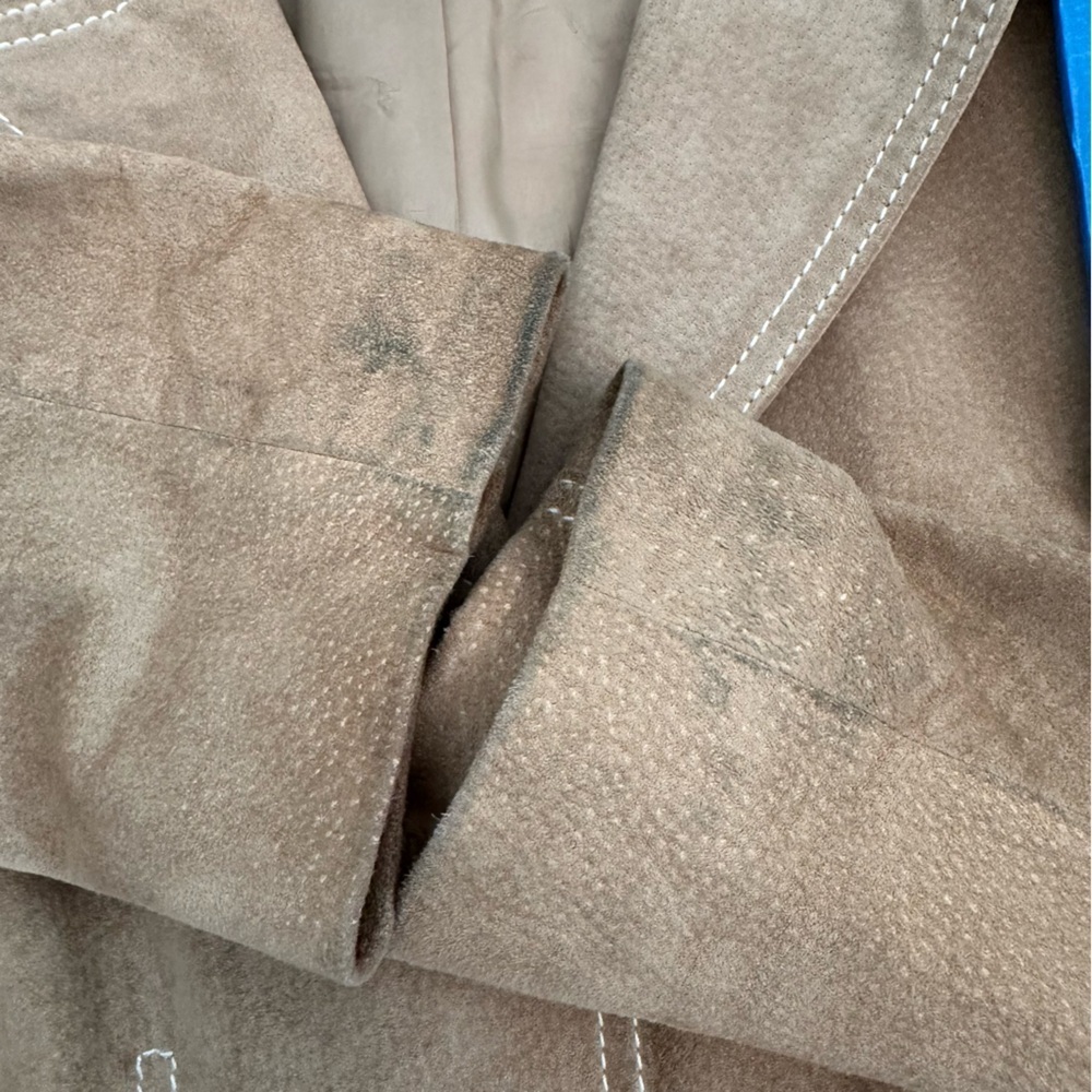 Ann Taylor By Loft Women’s 100% Leather Jacket Tan With Pockets, Lined Size 12P - Picture 8 of 13